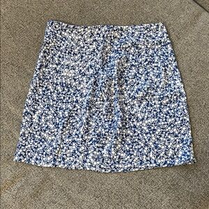 Zara Blue and White Floral Mini Skirt